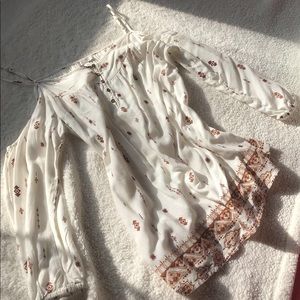 Long sleeve open shoulder blouse